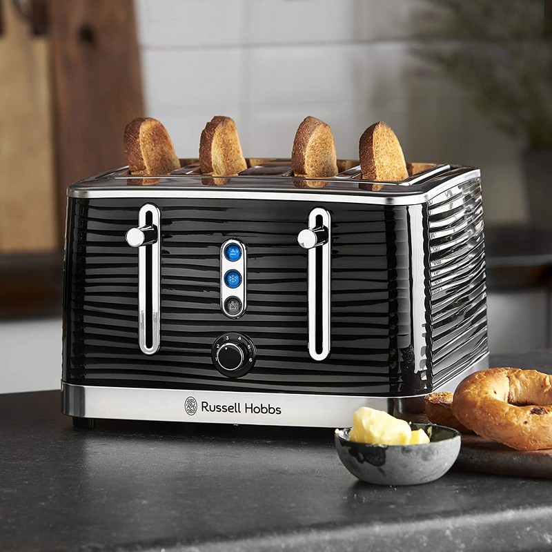 Russell Hobbs Inspire 4 Slice Toaster | Black | 24381 Russell Hobbs Inspire 4 Slice Toaster | Black | 24381