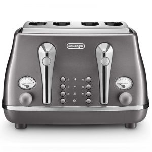 DeLonghi Icona Metallics Toaster Grey CTOT4003.GY