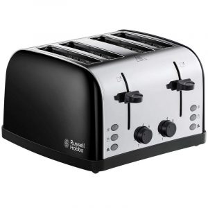 Russell Hobbs 4 Slice Stainless Steel Toaster Black