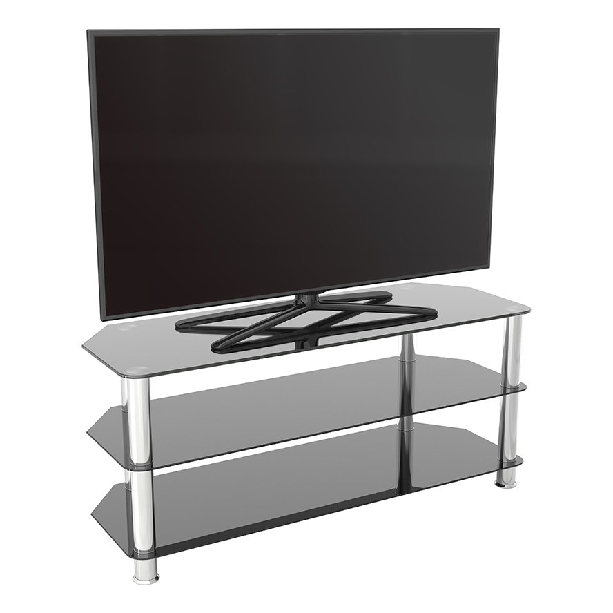 AVF Glass Floor Stand for TV’s upto 55″ Black/Chrome AVF Glass Floor Stand for TV’s upto 55″ Black/Chrome