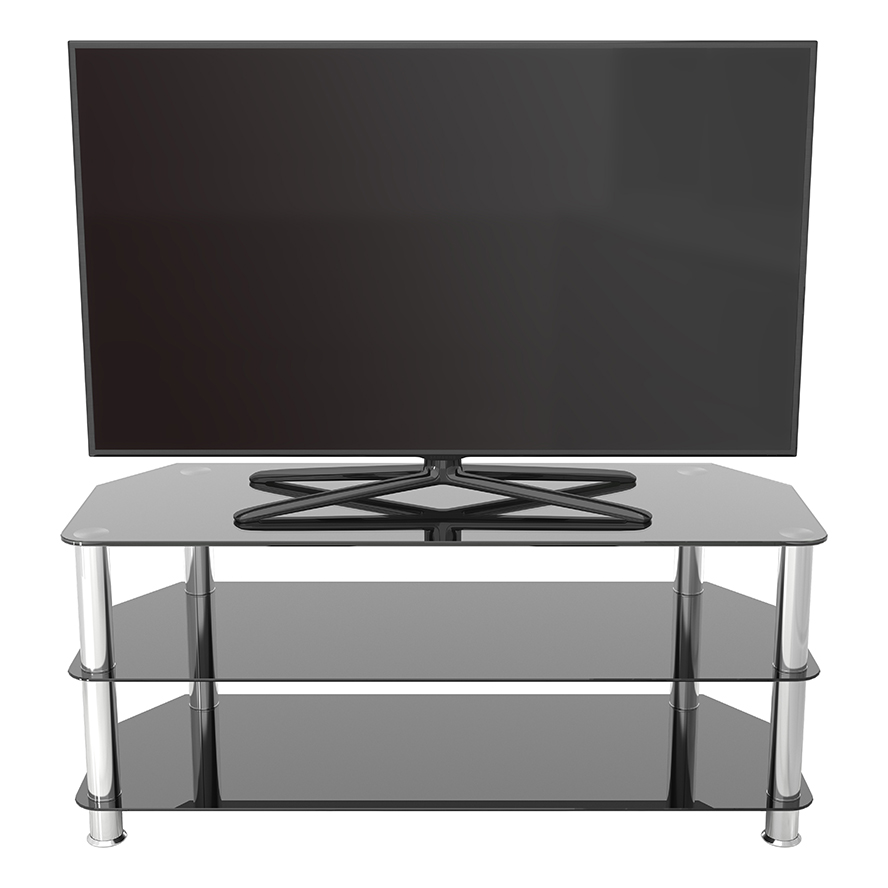 AVF Glass Floor Stand for TV’s upto 55″ Black/Chrome AVF Glass Floor Stand for TV’s upto 55″ Black/Chrome