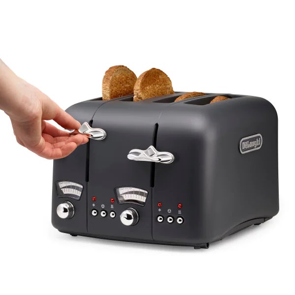 DeLonghi Argento Flora Toaster Grey | CT04.GY DeLonghi Argento Flora Toaster Grey | CT04.GY