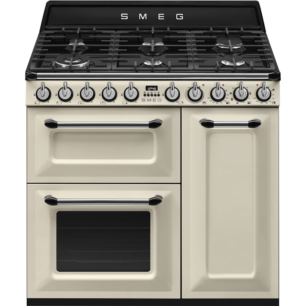 Smeg 90cm Victoria Range Cooker | Gas Hob | Cream | TR93P Smeg 90cm Victoria Range Cooker | Gas Hob | Cream | TR93P