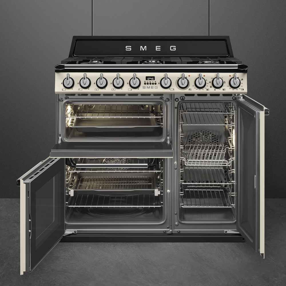 Smeg 90cm Victoria Range Cooker | Gas Hob | Cream | TR93P Smeg 90cm Victoria Range Cooker | Gas Hob | Cream | TR93P