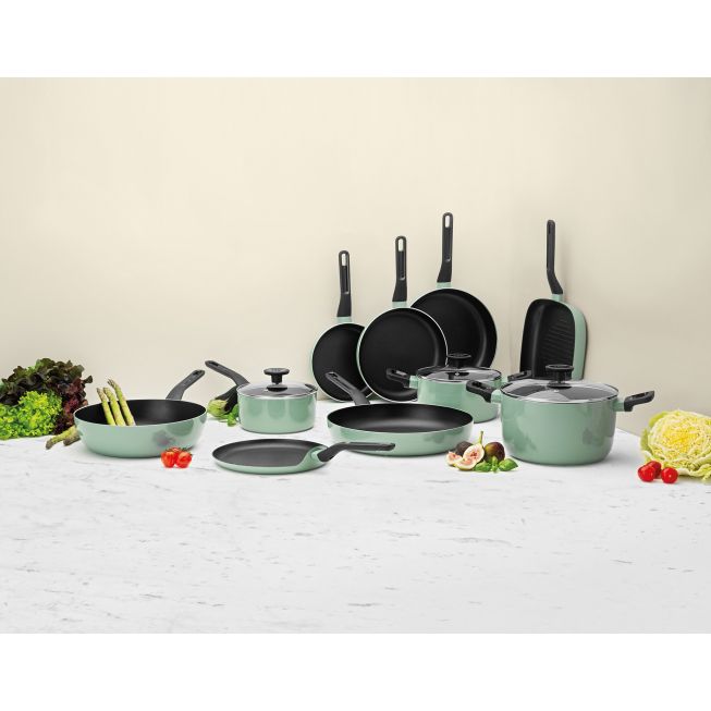Berghoff Non-Stick Covered Saucepan | 20cm | Sage | 3950330 Berghoff Non-Stick Covered Saucepan | 20cm | Sage | 3950330