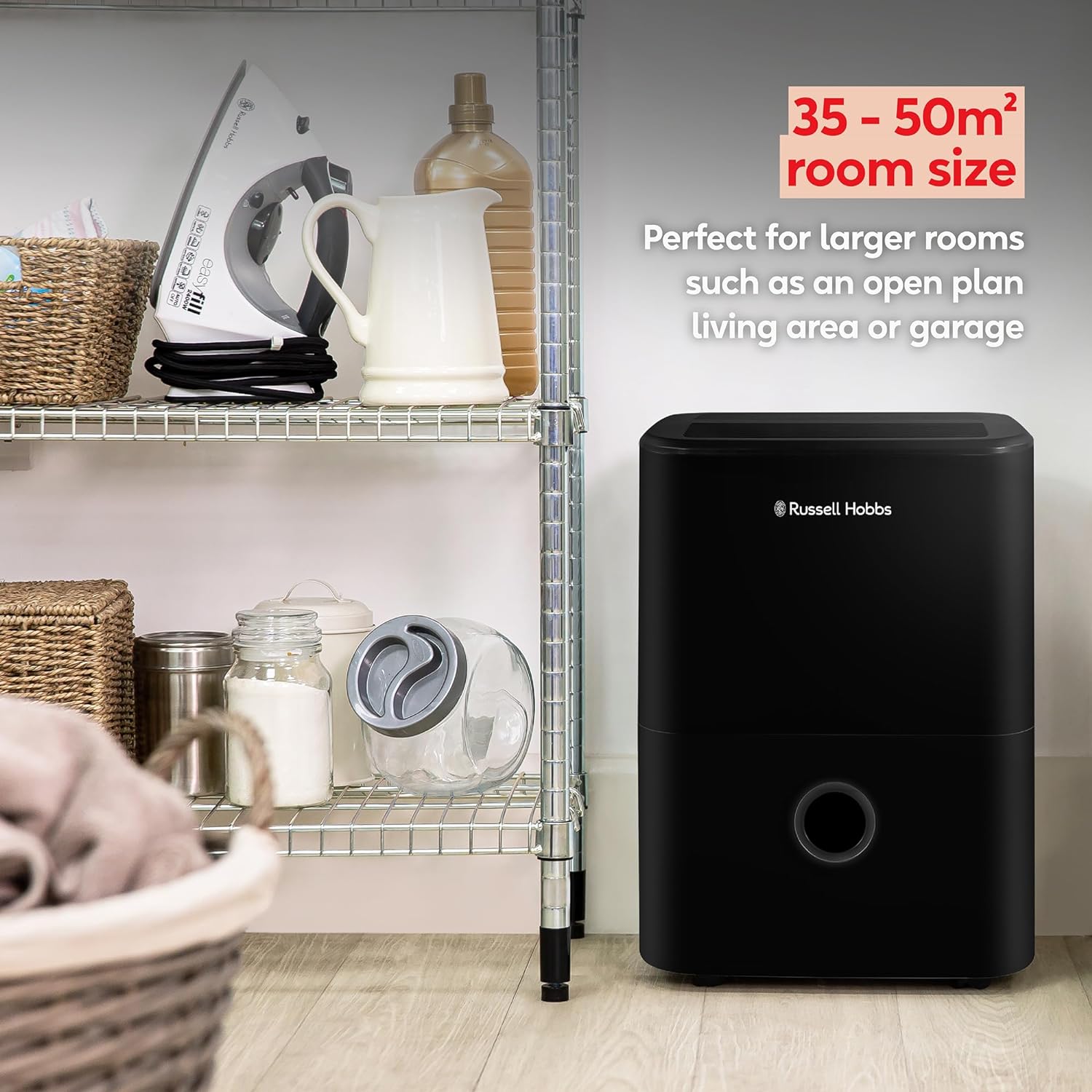 Russell Hobbs Dehumidifier 20 Litre | Black | RHDH2002B Russell Hobbs Dehumidifier 20 Litre | Black | RHDH2002B