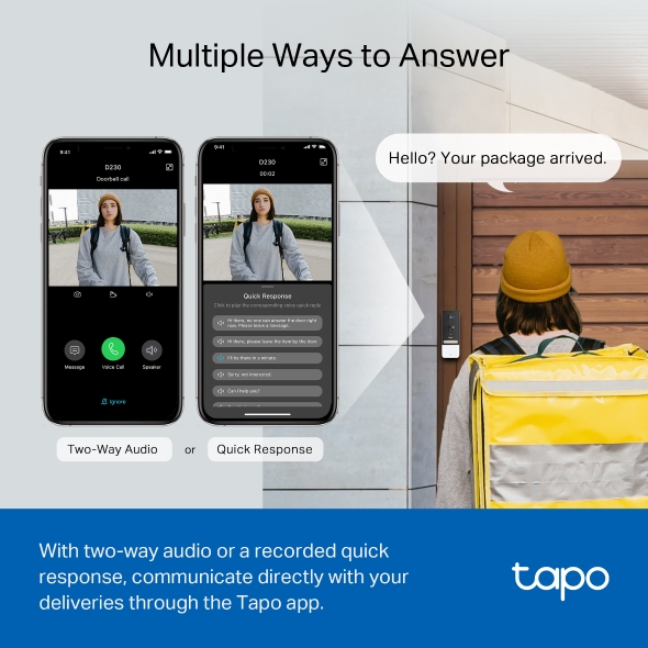 TP-Link Tapo Video Doorbell | Wirefree | TAPOD230S1 TP-Link Tapo Video Doorbell | Wirefree | TAPOD230S1