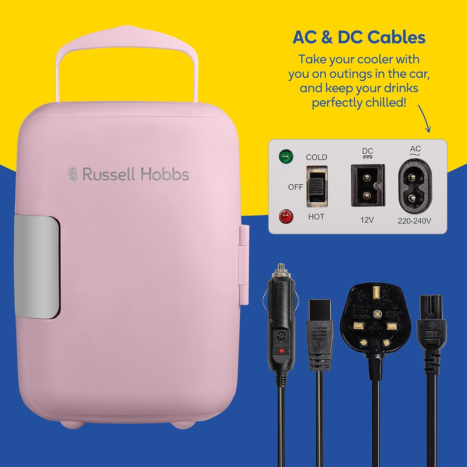 Russell Hobbs Mini Cooler | Pink | RH4CLR1001P Russell Hobbs Mini Cooler | Pink | RH4CLR1001P
