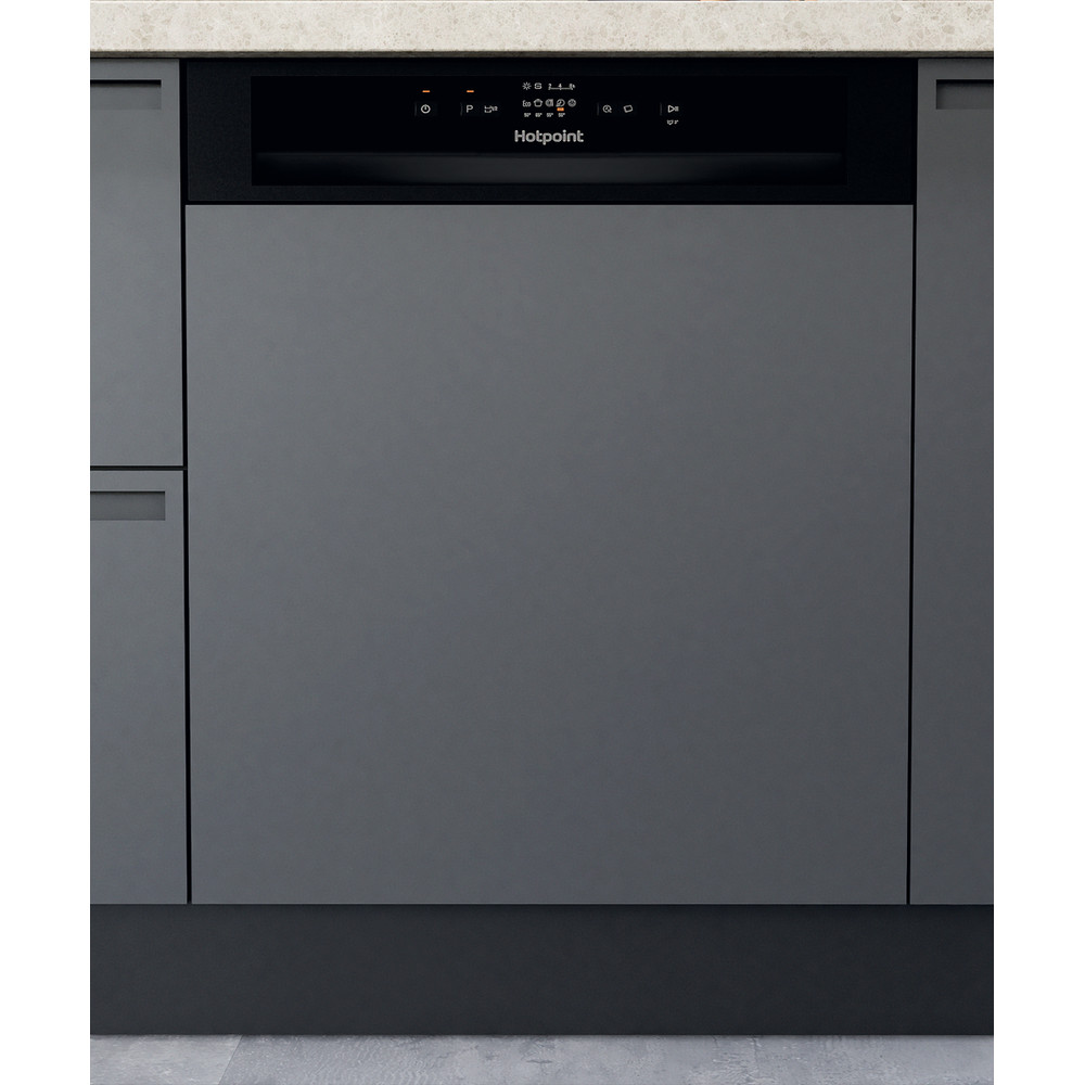 Hotpoint 60cm Semi Integrated Dishwasher | Black | H3BL626BUK Hotpoint 60cm Semi Integrated Dishwasher | Black | H3BL626BUK
