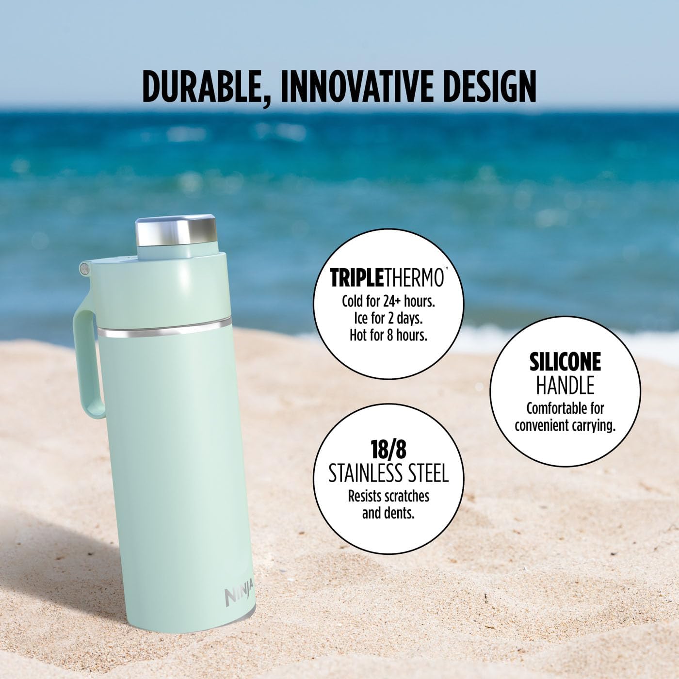 Ninja Thirsti 530ml Travel Bottle | Mint | DW1801EUUKMT Ninja Thirsti 530ml Travel Bottle | Mint | DW1801EUUKMT