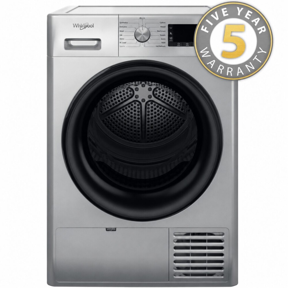 Whirlpool 9KG Heat Pump Tumble Dryer | Silver | FFTM229X2SK Whirlpool 9KG Heat Pump Tumble Dryer | Silver | FFTM229X2SK