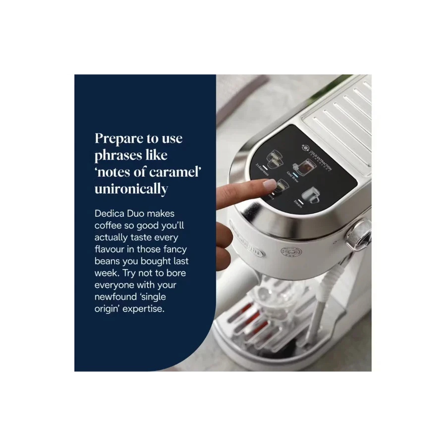 DeLonghi Dedica Duo Esprresso Coffee Maker | White | EC890.WI DeLonghi Dedica Duo Esprresso Coffee Maker | White | EC890.WI