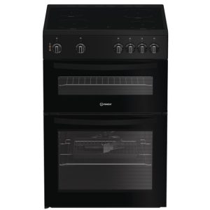 Indesit 60cm Ceramic Hob Cooker | Black | IDE6VMB