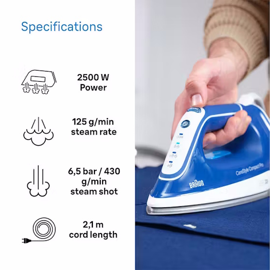 Braun CareStyle Pro Steam Generator Iron | Blue | IS2565BL Braun CareStyle Pro Steam Generator Iron | Blue | IS2565BL
