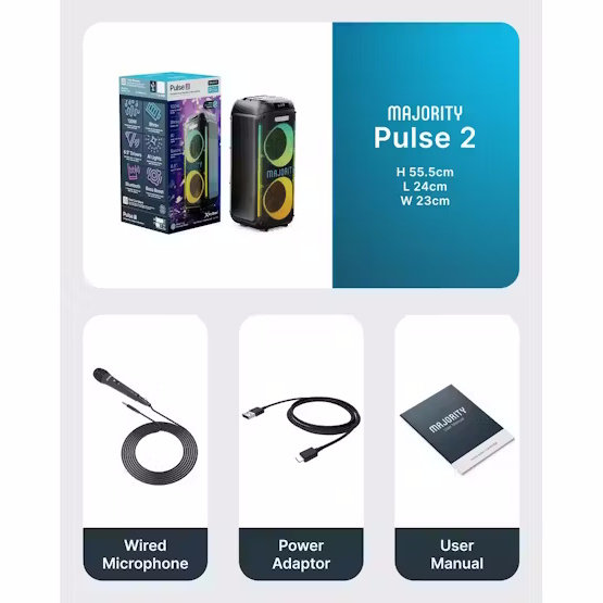 Majority Pulse 2 Party Speaker | 120W | 1000003090 Majority Pulse 2 Party Speaker | 120W | 1000003090