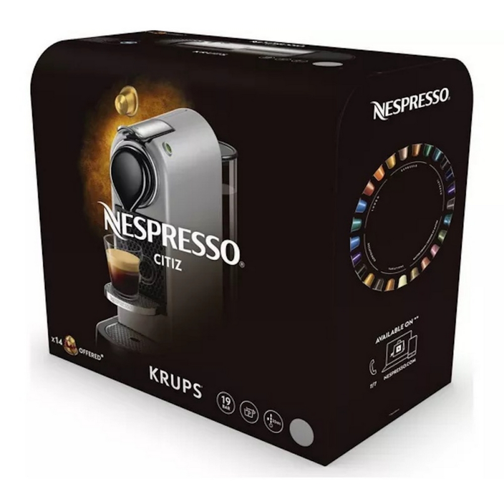 Krups Citz Nespresso Coffee Maker I Silver I XN741B40 Krups Citz Nespresso Coffee Maker I Silver I XN741B40