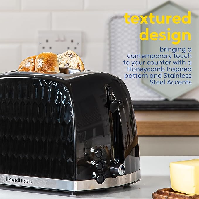 Russell Hobbs Honeycomb Toaster | 2 Slice | Black | 26061-0 Russell Hobbs Honeycomb Toaster | 2 Slice | Black | 26061-0
