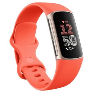 Fitbit Charge 6 Fitness Tracker I Coral & Champagne Gold I GA05184-GB