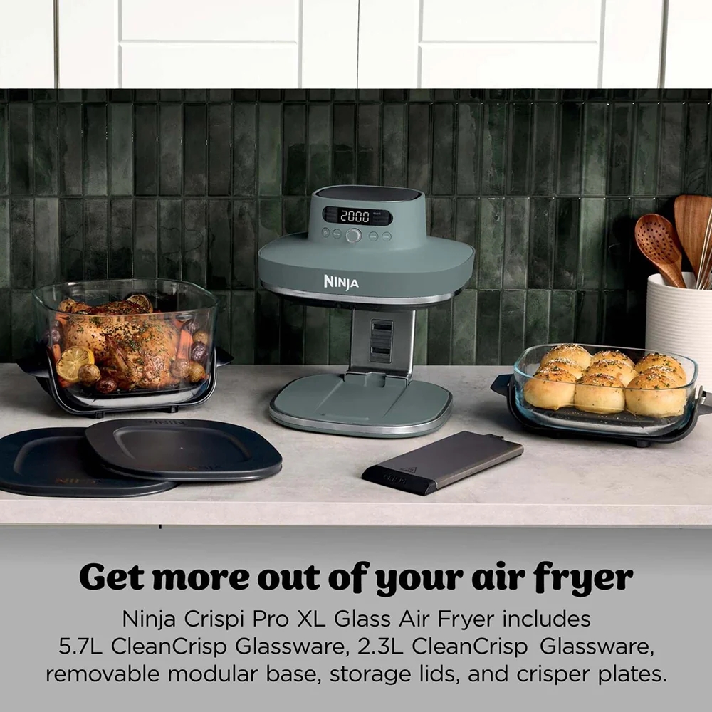 Ninja Crispi Pro 7-in-1 XL Glass Air Fryer I Grey I AS101UKGY Ninja Crispi Pro 7-in-1 XL Glass Air Fryer I Grey I AS101UKGY