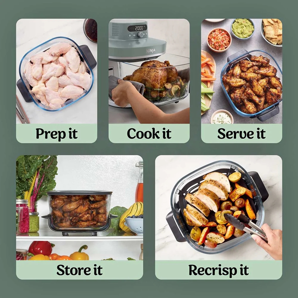 Ninja Crispi Pro 7-in-1 XL Glass Air Fryer I Grey I AS101UKGY Ninja Crispi Pro 7-in-1 XL Glass Air Fryer I Grey I AS101UKGY
