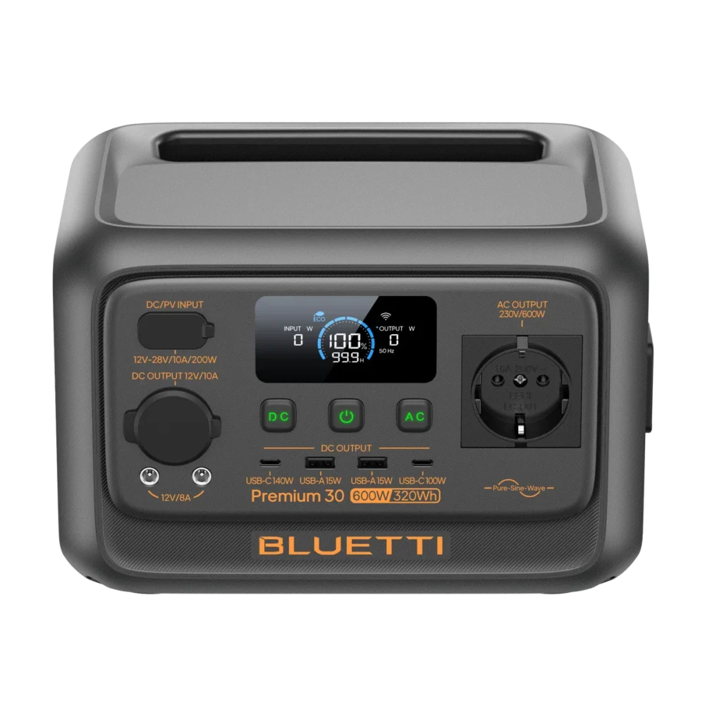 Bluetti Premium 30 V2 Portable Power Station I 600W 320Wh I PPR30V2UKGYBL010 Bluetti Premium 30 V2 Portable Power Station I 600W 320Wh I PPR30V2UKGYBL010